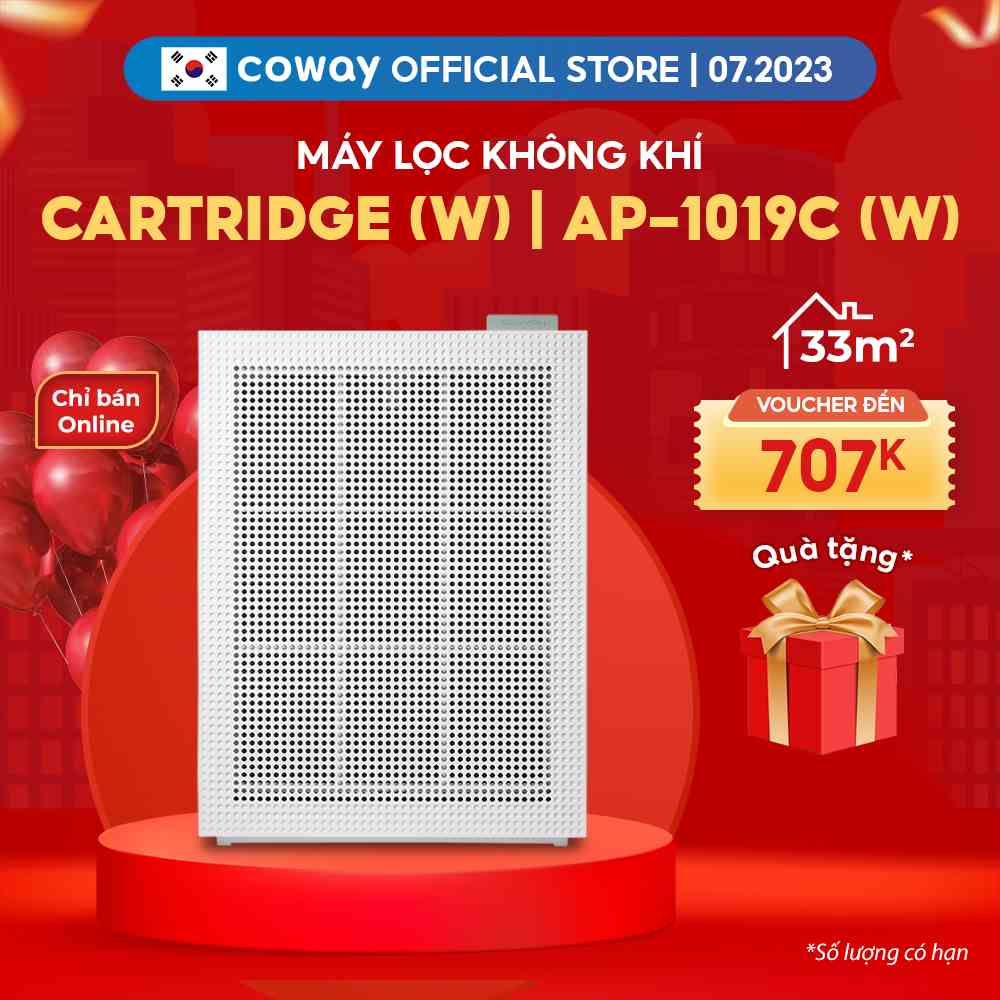 [Mã ELBAU5 giảm 5% đơn 300K] Máy lọc không khí Coway Cartridge (W) AP-1019C (W)