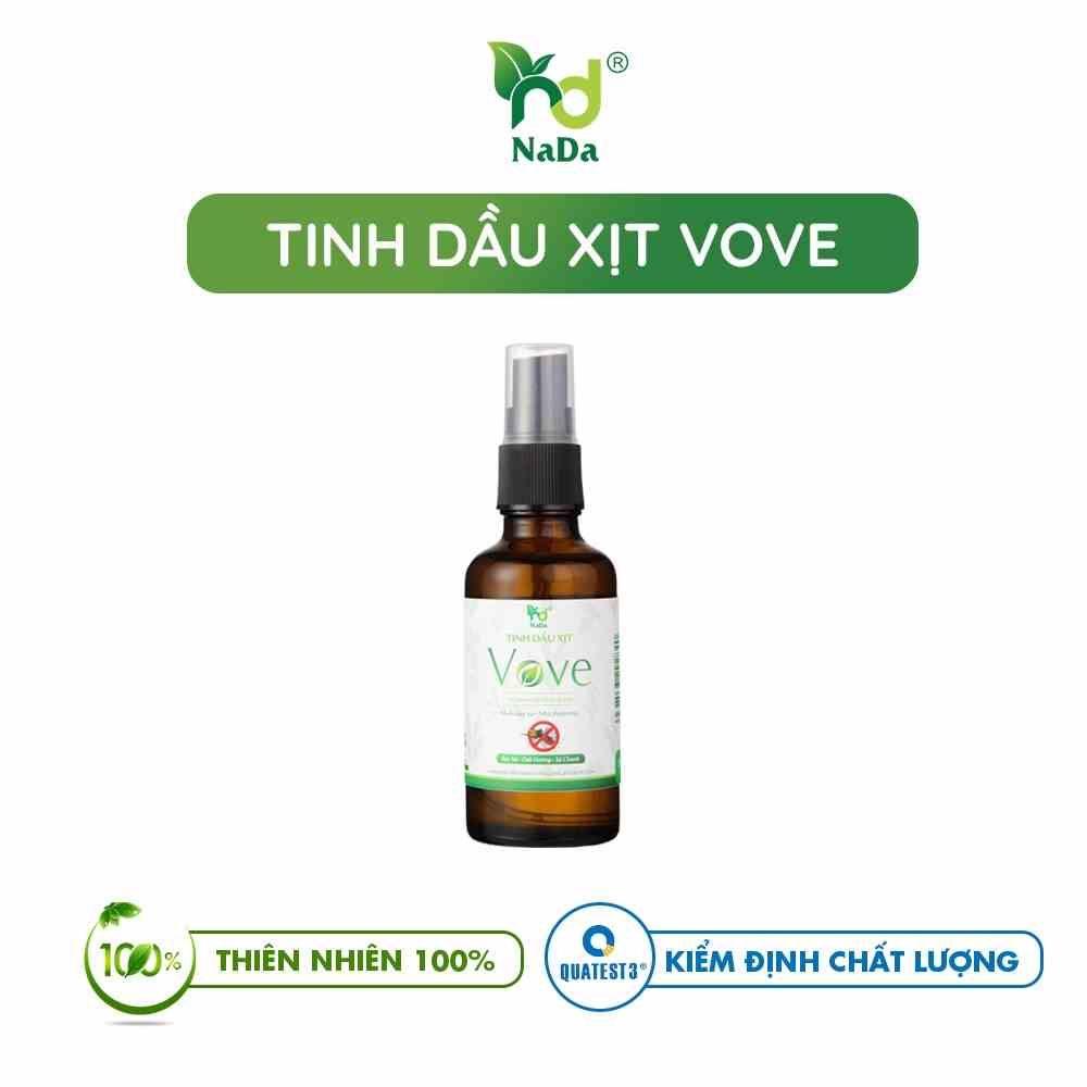 [Mã BMLTB200 giảm đến 100K đơn 499K] Combo 5 chai tinh dầu xịt chống muỗi vove 50ml, 3 gói lá xông thảo mộc - NADA OILS