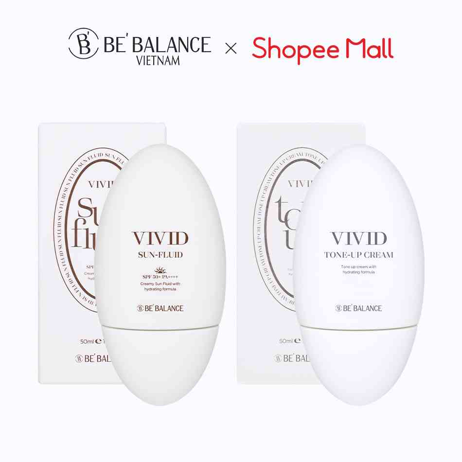 Combo Kem chống nắng và Kem nâng tone BEBALANCE Vivid 50ml