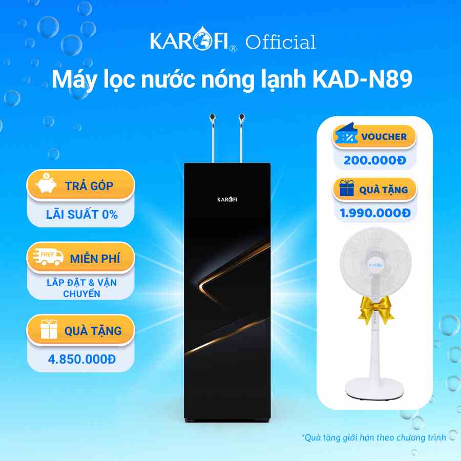 Máy lọc nước nóng lạnh 10 lõi lọc Karofi KAD - N89 màng ro Mỹ - Lắp đặt miễn phí toàn quốc