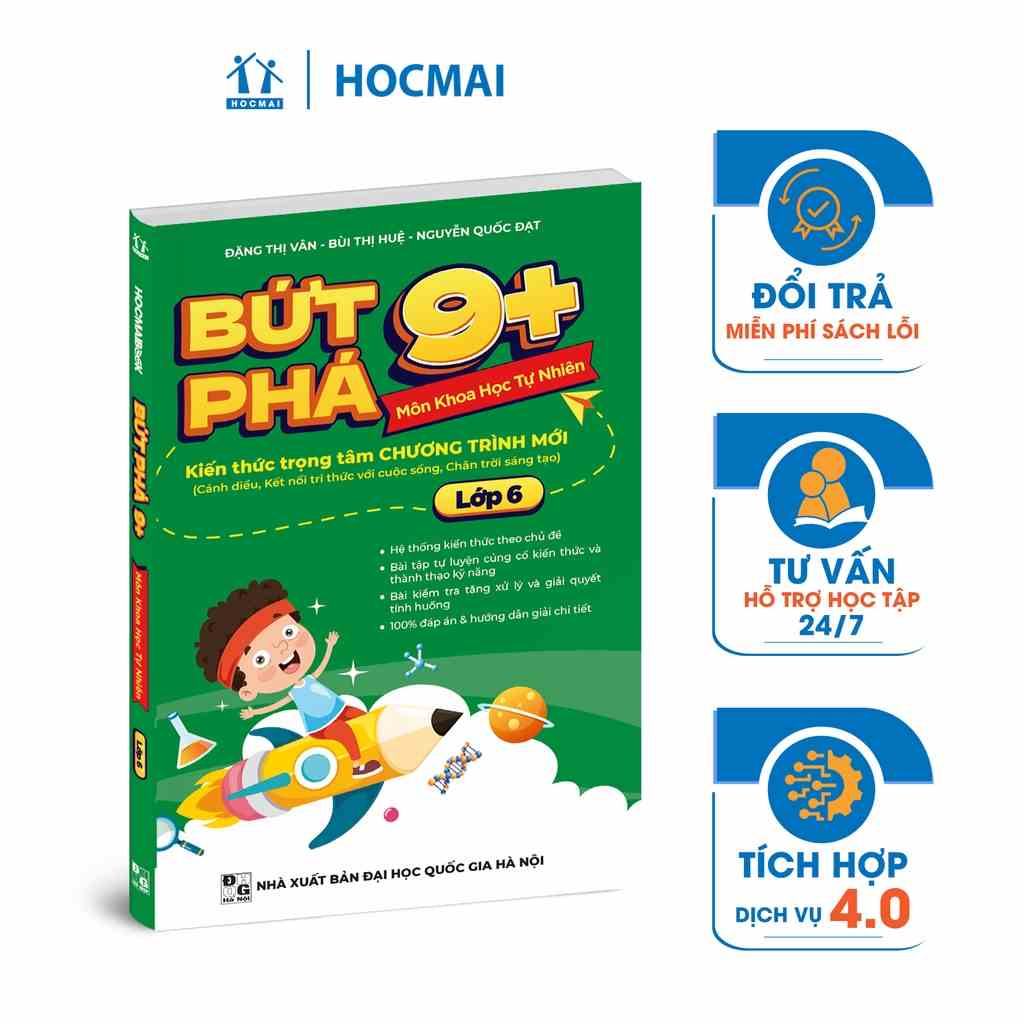 Sách Bứt phá 9+ lớp 6 môn Khoa Học Tự Nhiên (Theo chương trình SGK mới). Bí kíp giúp con đạt toàn điểm 9,10 trên lớp