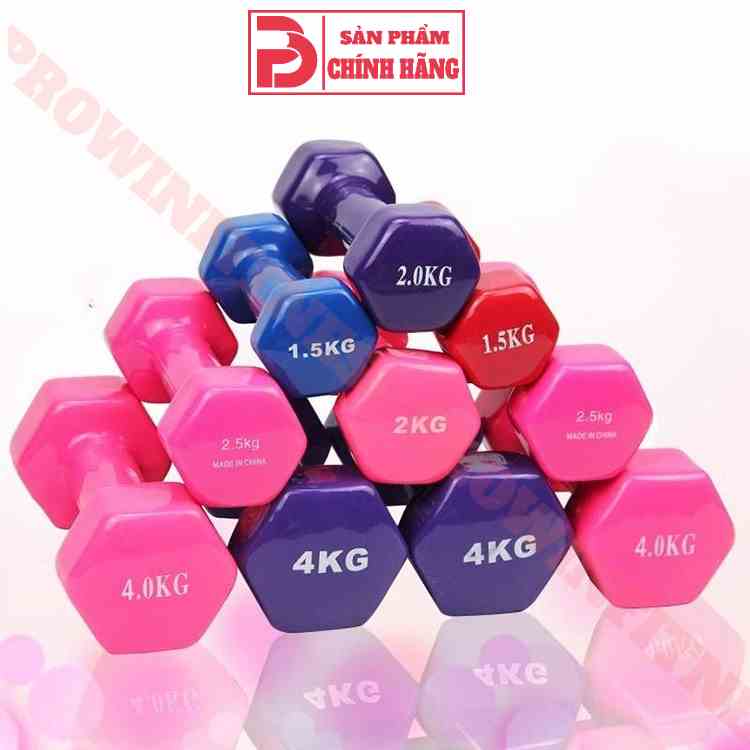 Tạ cầm tay lõi thép bọc cao su Prowin Fitness cao cấp chuyên dụng tập gym yoga 1-2kg