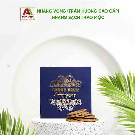 Nhang Vòng Trầm Hương An An Nguyên Chất, 9 Vòng Mỗi Hộp, Hương Thơm Dịu Ấm.