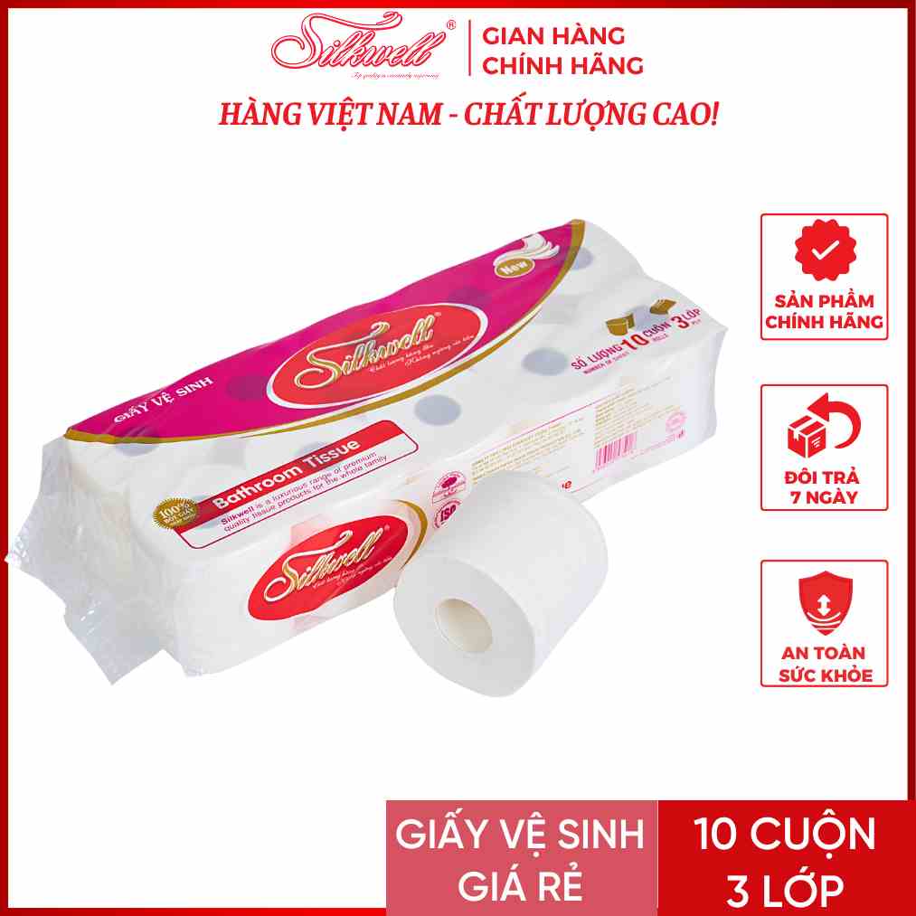 Giấy vệ sinh Silkwell tím 1kg mềm mịn,không chất tẩy trắng