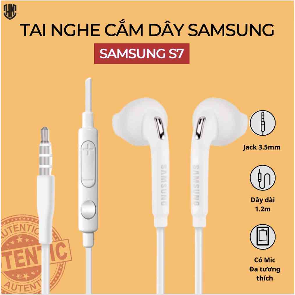 Tai Nghe Samsung Galaxy jack 3.5mm cho Samsung S6/S7/S8 Note 4/5/7- Âm bass siêu đỉnh - Có mic và jack 3.5m- Chinh hãng