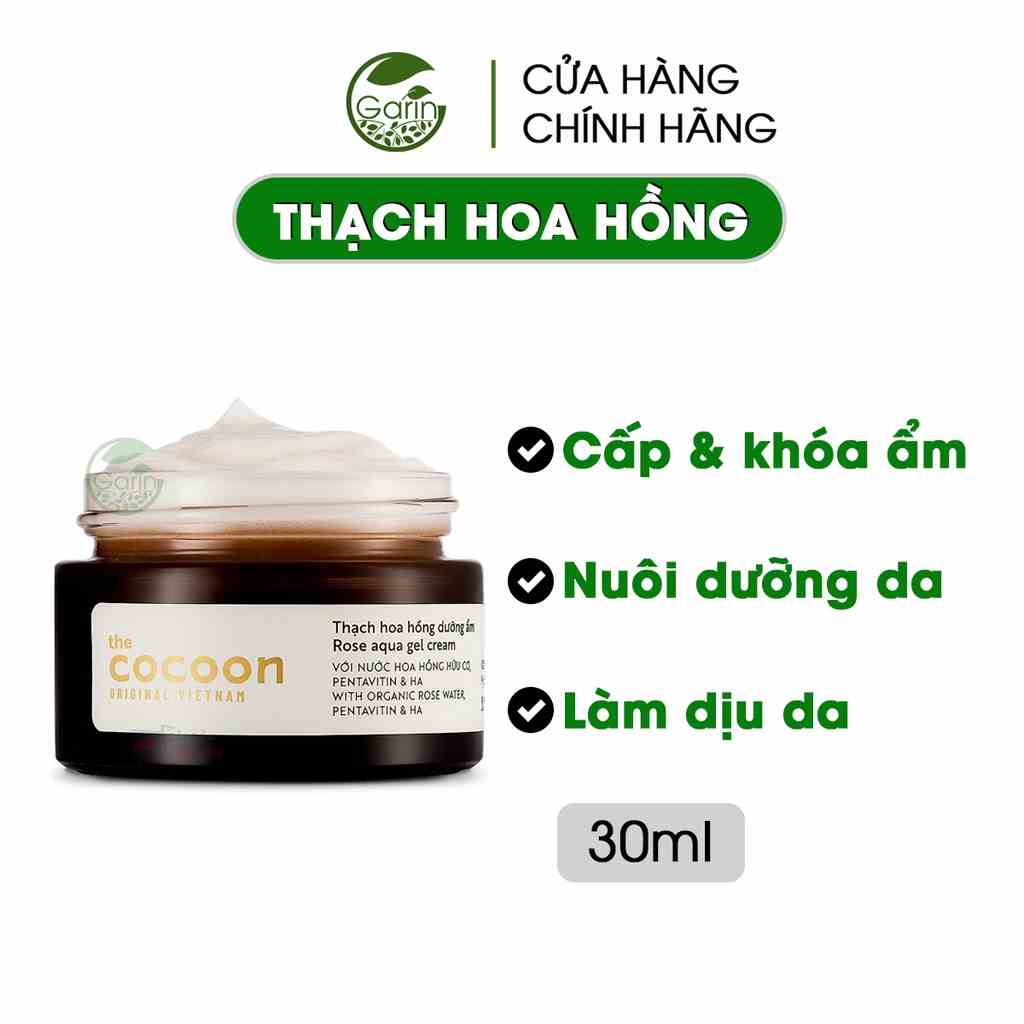 [Mã BMLTB35 giảm đến 35K đơn 99K] Thạch hoa hồng dưỡng ẩm Cocoon Garin 30ml cấp ẩm và nuôi dưỡng