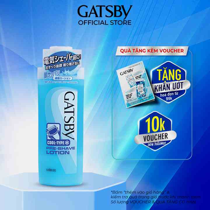 [Mã BMLTB35 giảm đến 35K đơn 99K] Nước Cạo Râu GATSBY PRE-SHAVE LOTION R 140ml