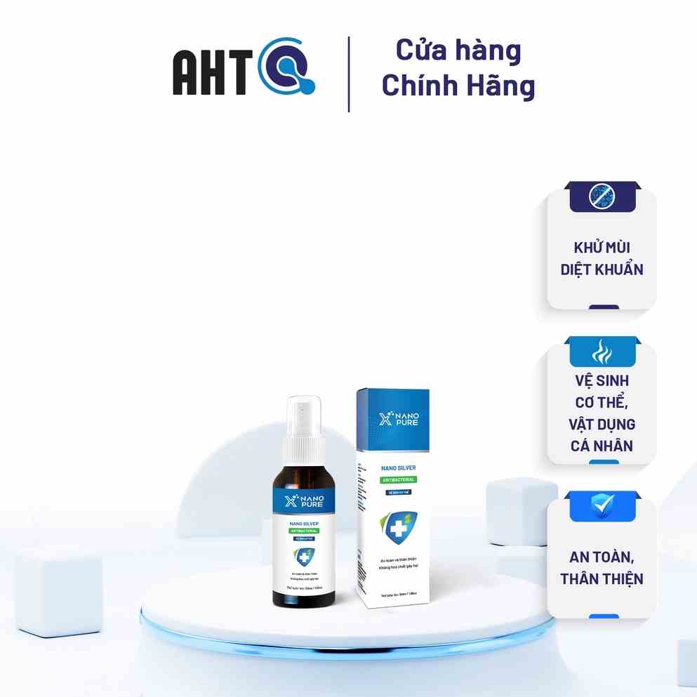 Chai xịt nano bạc khử mùi cơ thể Nano Xpure - hương nước hoa - khử mùi hôi nách, khử mùi cơ thể 50ML