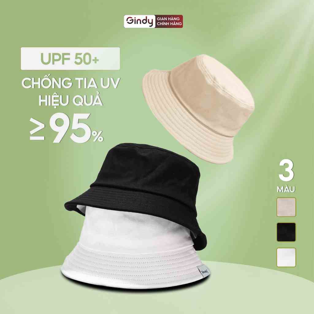 Mũ bucket trơn GINDY Nón tai bèo vành cụp trơn nhiều màu sắc Ulzzang form unisex M001