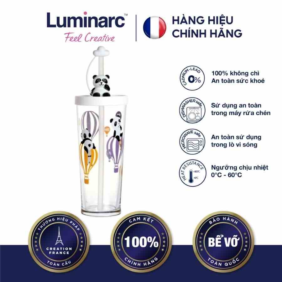 [Mã BMLTB35 giảm đến 35K đơn 99K] Ly Có Nắp Thuỷ Tinh Luminarc Lille Scale Panda 425ml - LUSCQ3809