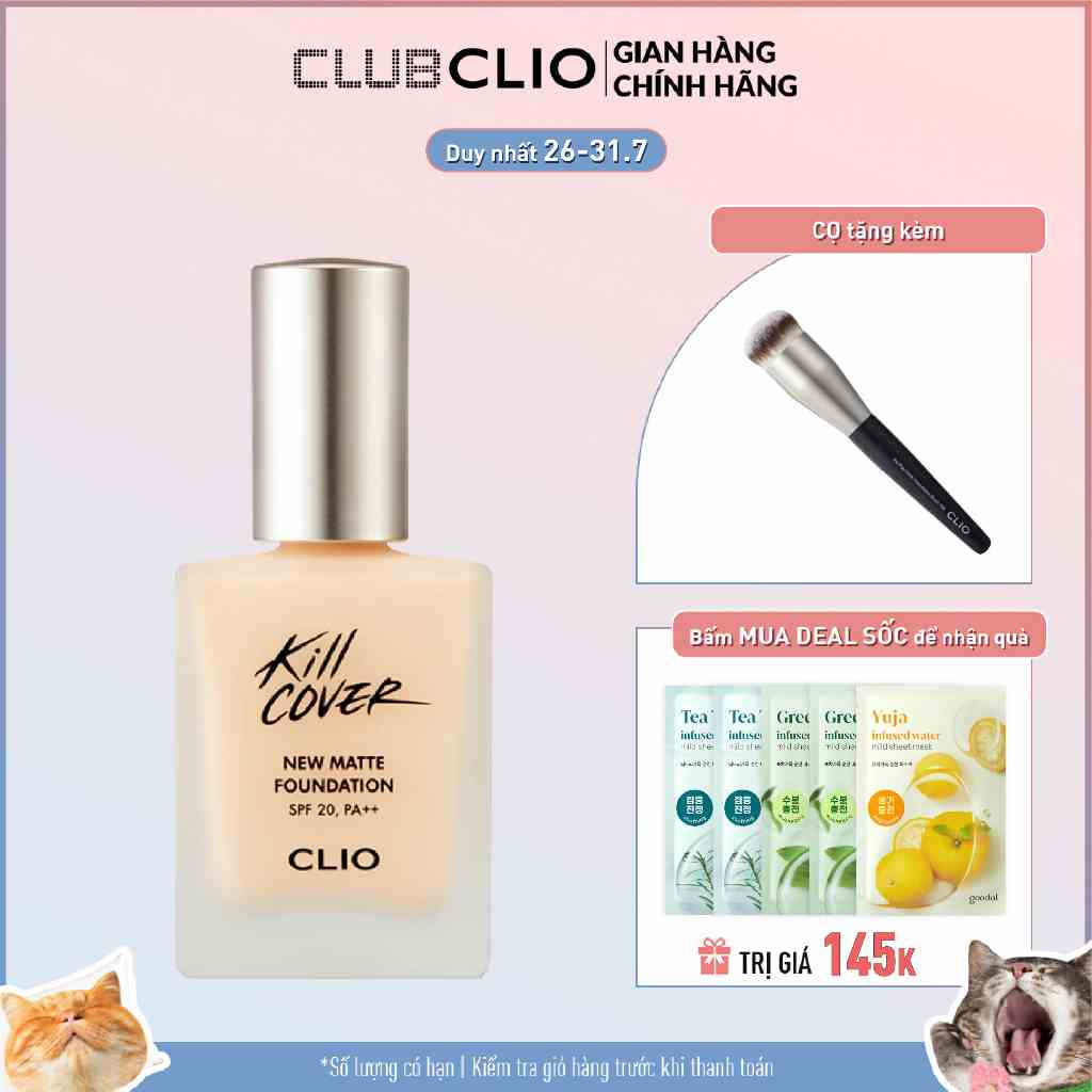 Kem Nền Clio Kill Cover New Matte Foundation Spf20, Pa++ 38G