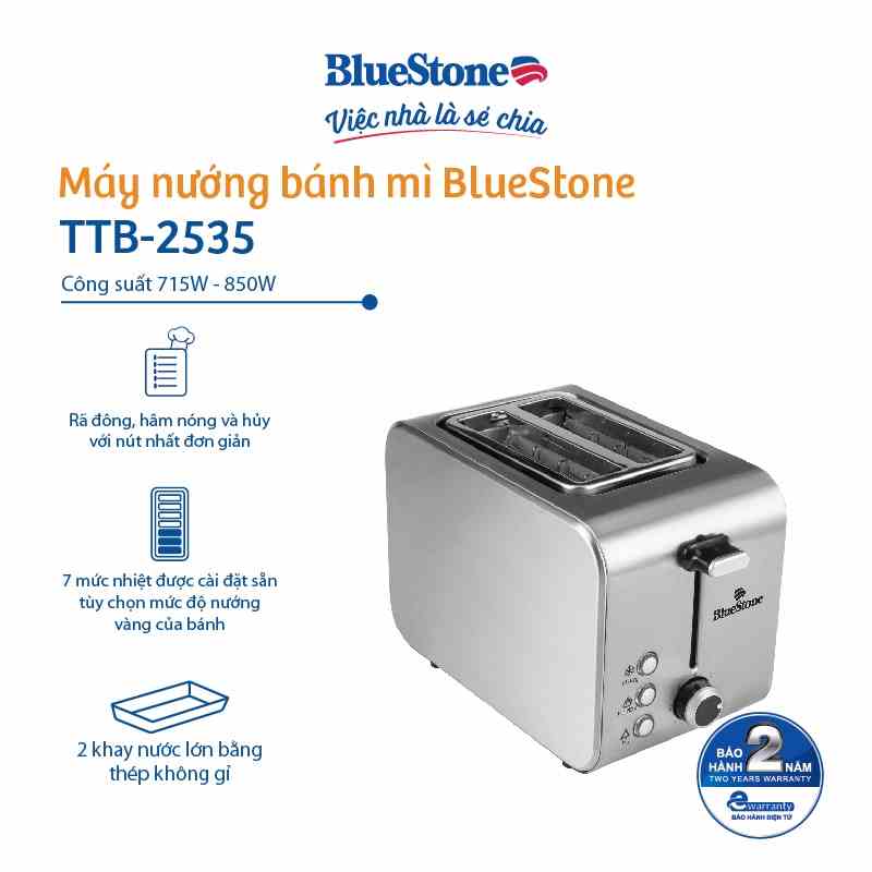 Máy Nướng Bánh Mì BLUESTONE TTB-2535