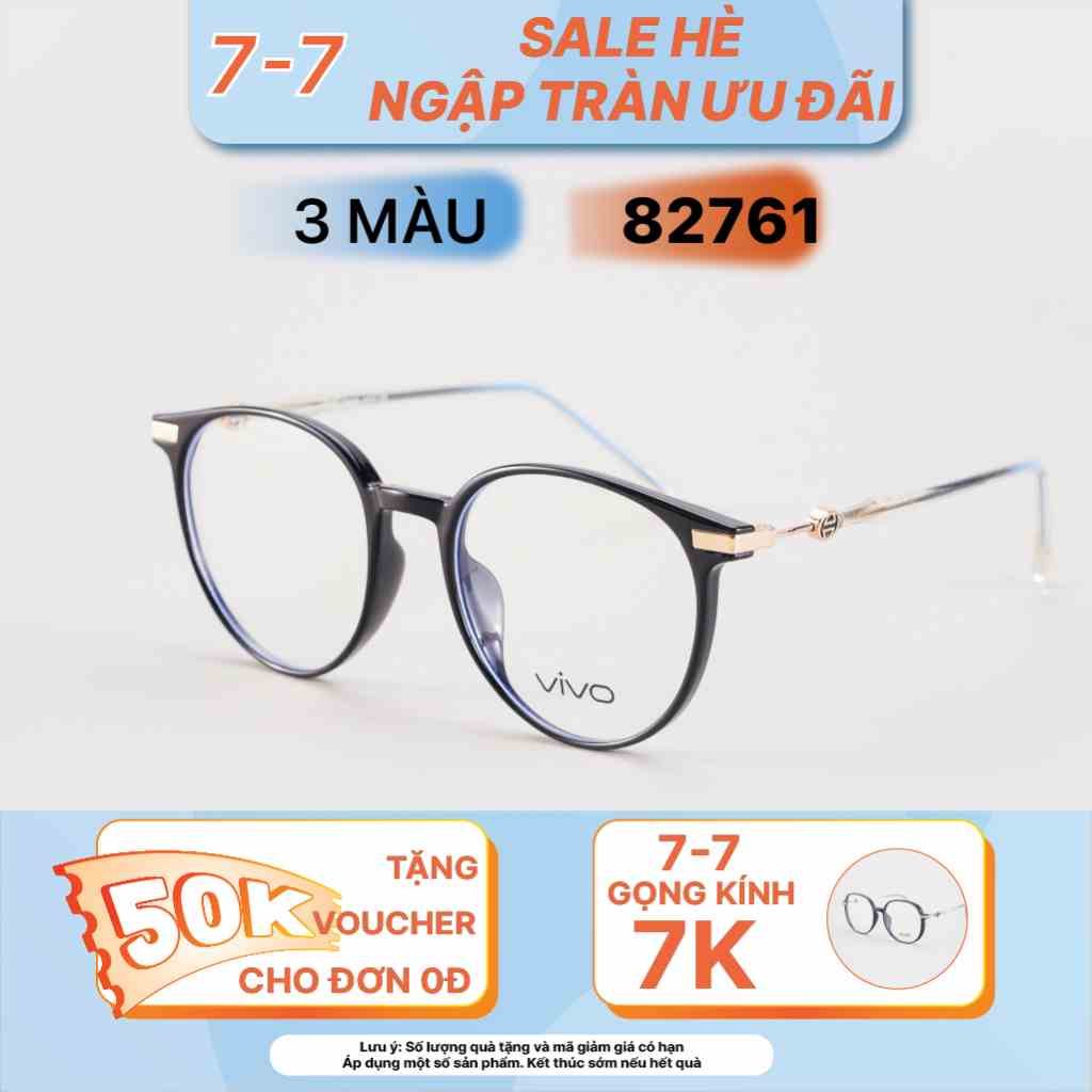 Gọng kính cận Tròn bầu LB Luxury Eyewear UV 82 761 Nhựa mềm bền nhẹ - Màu đen, hồng, ghi, trong suốt