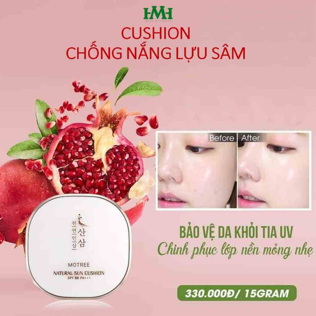 [Mã BMLTB200 giảm đến 100K đơn 499K] Phấn phủ Cushion chống nắng Sâm lựu Motree - Kem chống nắng trang điểm SPF 50+++-