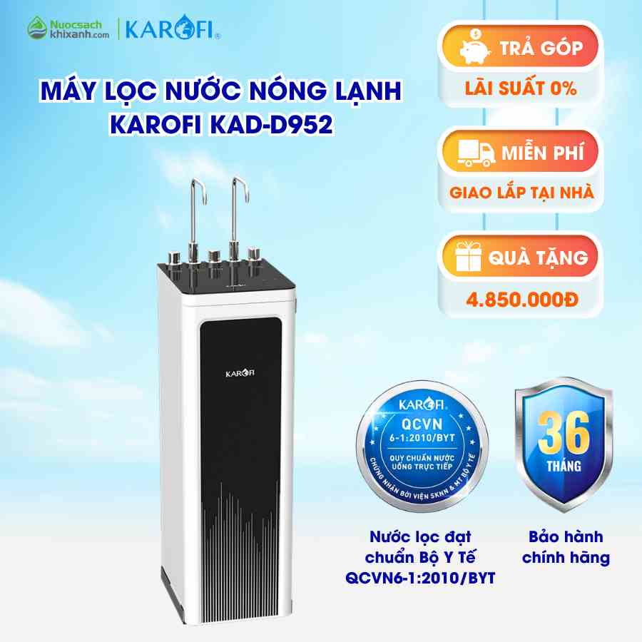 [Mã BMLTA35 giảm đến 35K đơn 99K] Máy lọc nước nóng lạnh Karofi D952 10 lõi - Hàng chính hãng, bảo hành 36 tháng