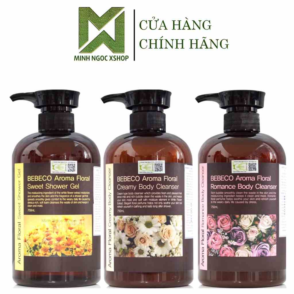 Sữa tắm trắng da hương nước hoa BEBECO Aroma Floral 750ML | BEBECO cao cấp Hàn Quốc