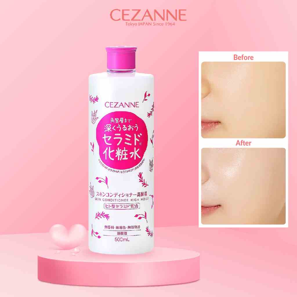 Nước hoa hồng cấp ẩm Cezanne Skin Conditioner Hight Moist Nhật Bản tăng độ đàn hồi, chống lão hóa 500ml