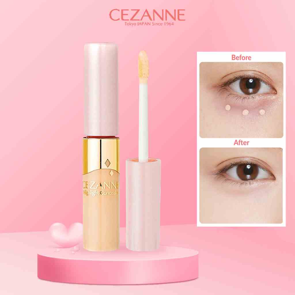 Kem che khuyết điểm Cezanne Highlight Concealer Nhật Bản độ che phủ cao chống thấm nước 8g