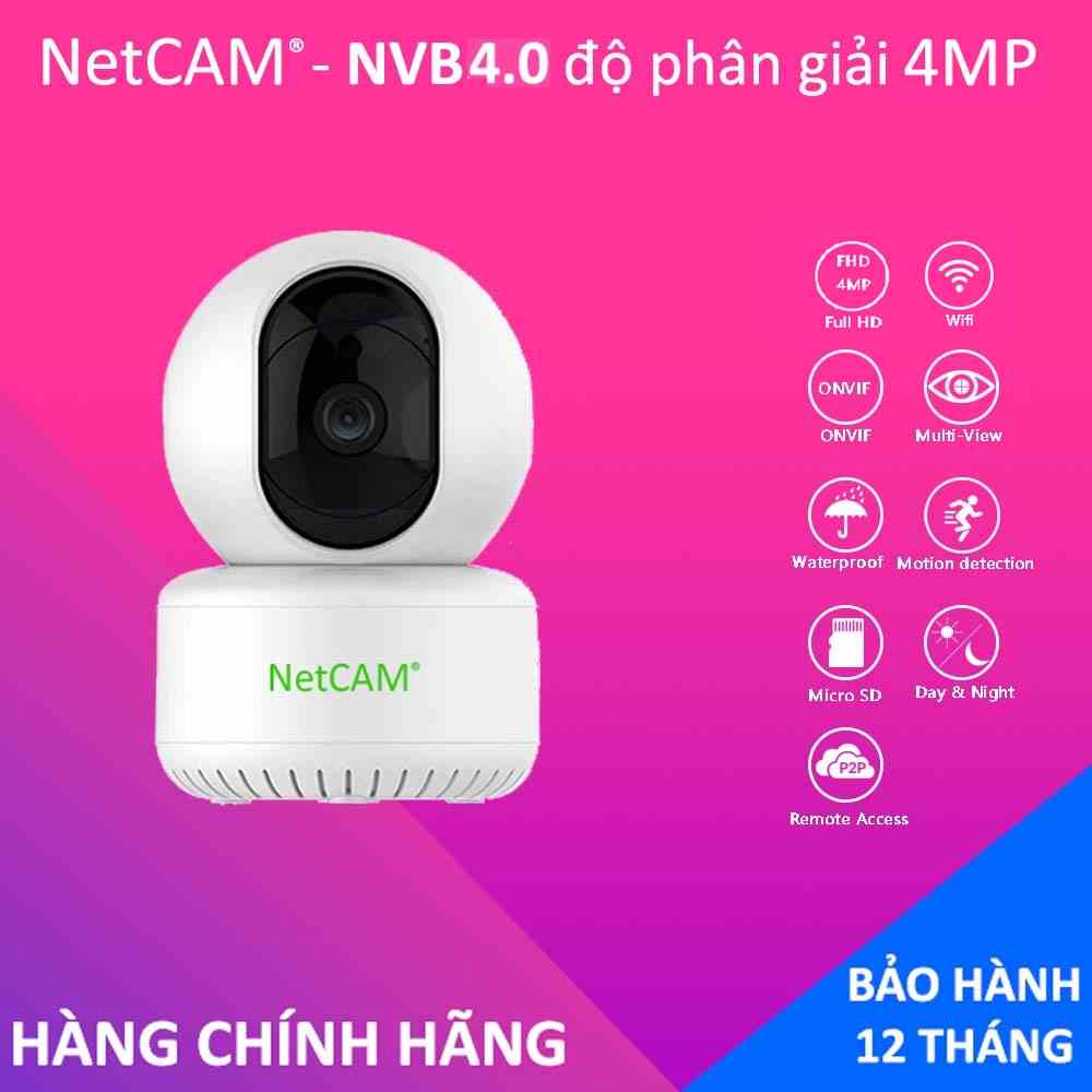 Camera IP wifi giám sát an ninh NetCAM NVB4.0, Độ phân giải 4.0MP, Xoay 360 độ, có Đàm thoại, Cảnh báo chuyển động - Hãn