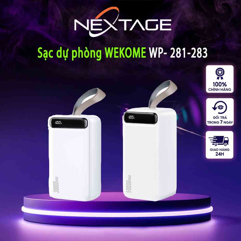 [ MẪU MỚI ] Sạc Dự Phòng Dung Lượng 30000-50000mAh WEKOME WP- 281-283 Tích Hợp Nhiều Cổng Sạc Hỗ Trợ Mọi Loại Điện Thoại