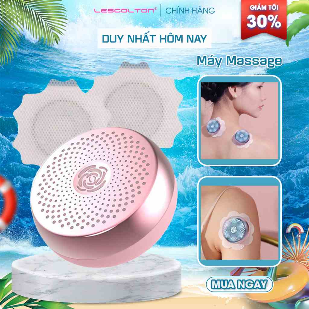 Máy massage cổ vai gáy Lescolton theo phương pháp trị liệu cho dân văn phòng người lớn tuổi tặng 2 miếng thảo dược