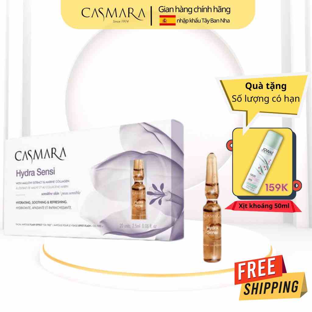 Huyết thanh cấp ẩm làm dịu da Casmara Hydra Sensi Ampoule Flash - 20 ống - Nhập khẩu Tây Ban Nha