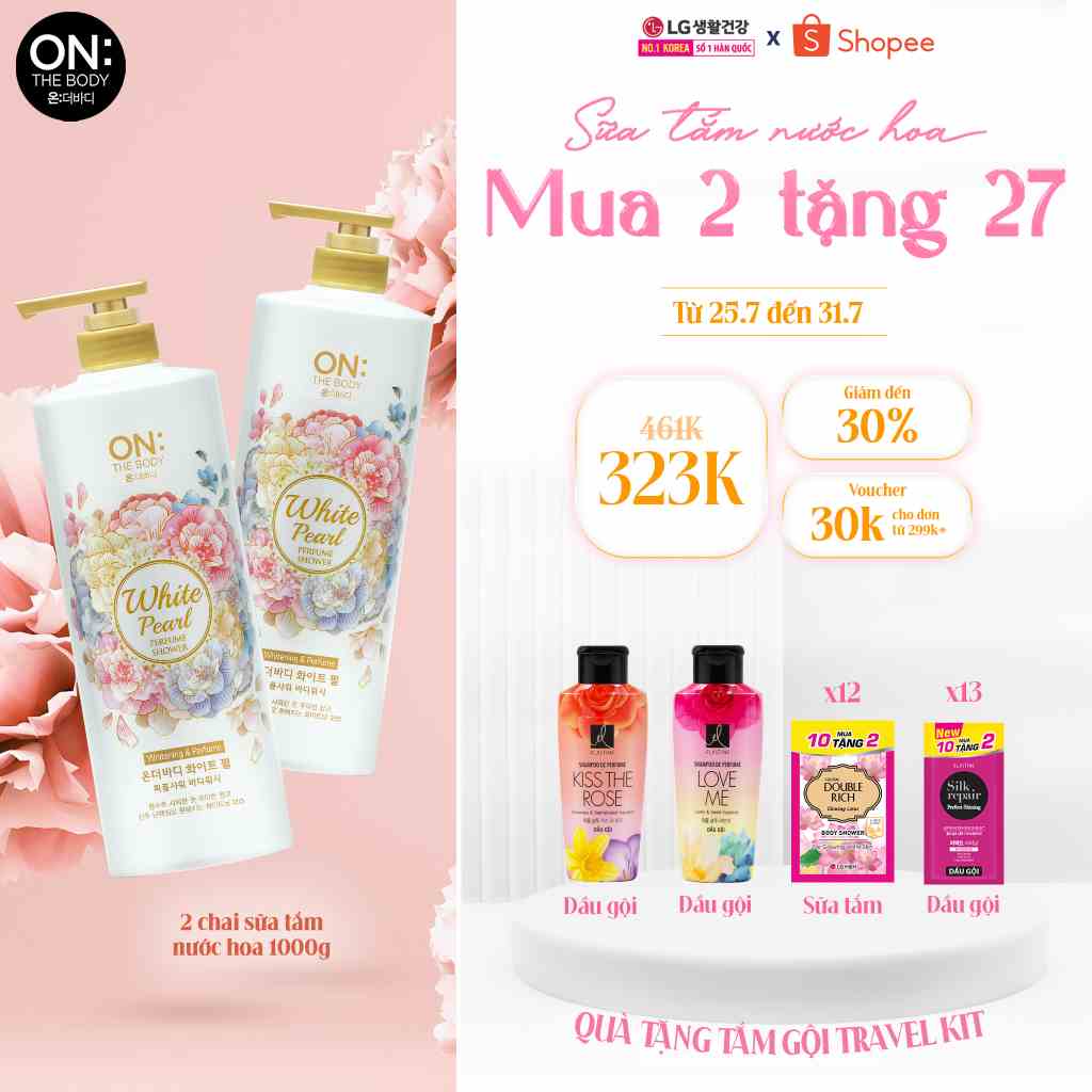 Combo 2 Sữa tắm dưỡng ẩm hương nước hoa On: The Body 1000gr (x2)