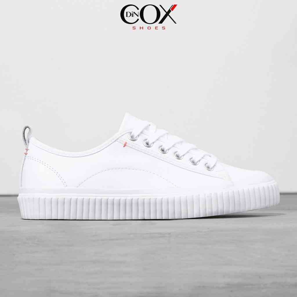 Giày Sneaker Da Bò Thật Nữ DINCOX E02 White Sang Trọng