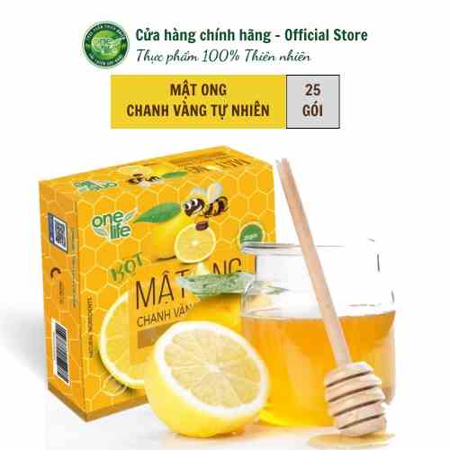 [Mã BMLTB200 giảm đến 100K đơn 499K] Hộp 25 gói Bột Mật Ong Chanh Vàng ONELIFE hòa tan uống liền giảm cân, không đường