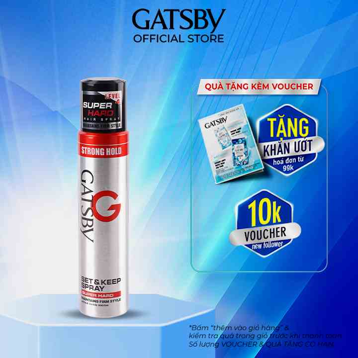 [Mã BMLTB35 giảm đến 35K đơn 99K] Gôm xịt tạo kiểu tóc GATSBY Set & Keep Spray Super Hard 250ml/chai