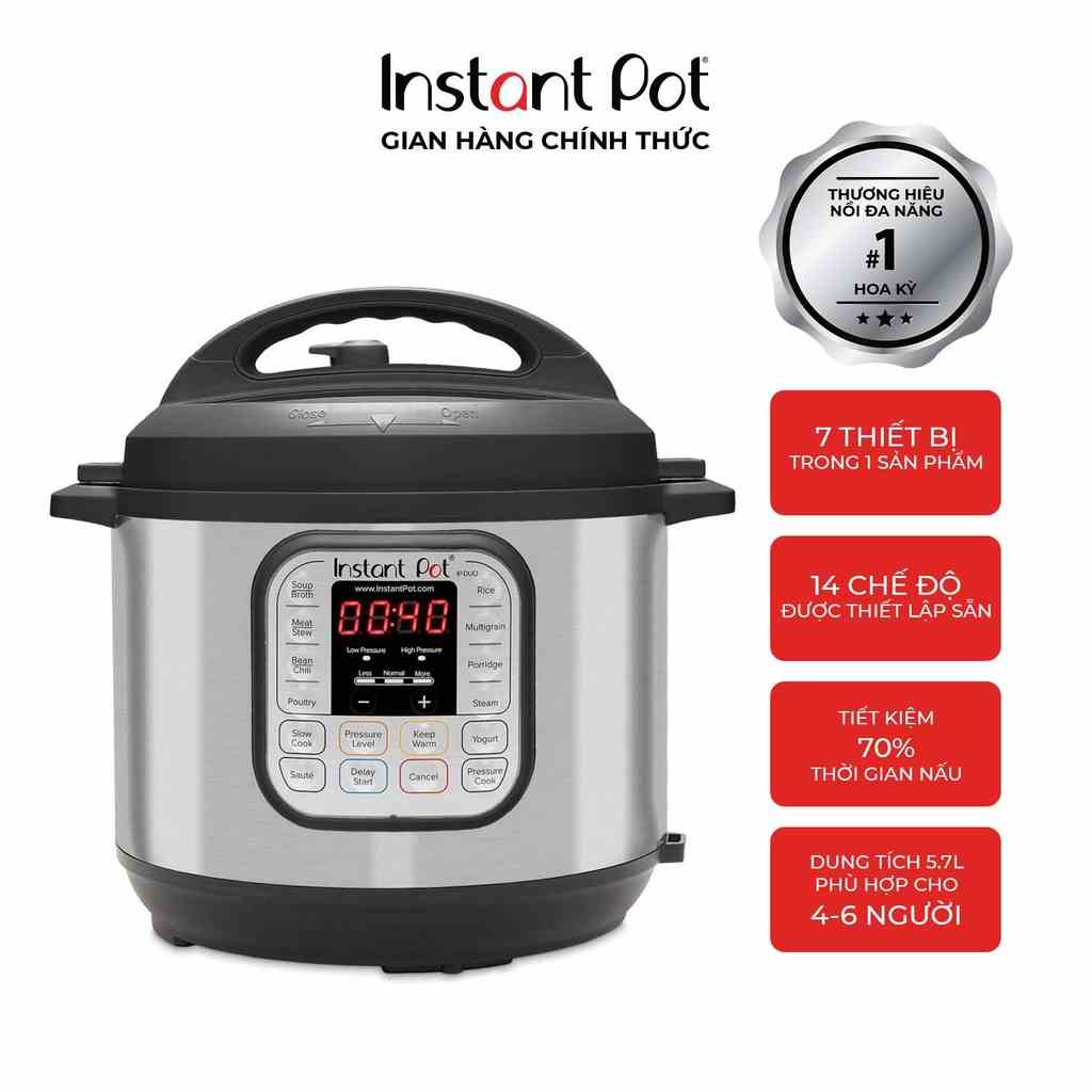 Nồi áp suất điện đa năng Instant Pot Duo™ 7-in-1, 5.7L, Bảo hành chính hãng 12 tháng