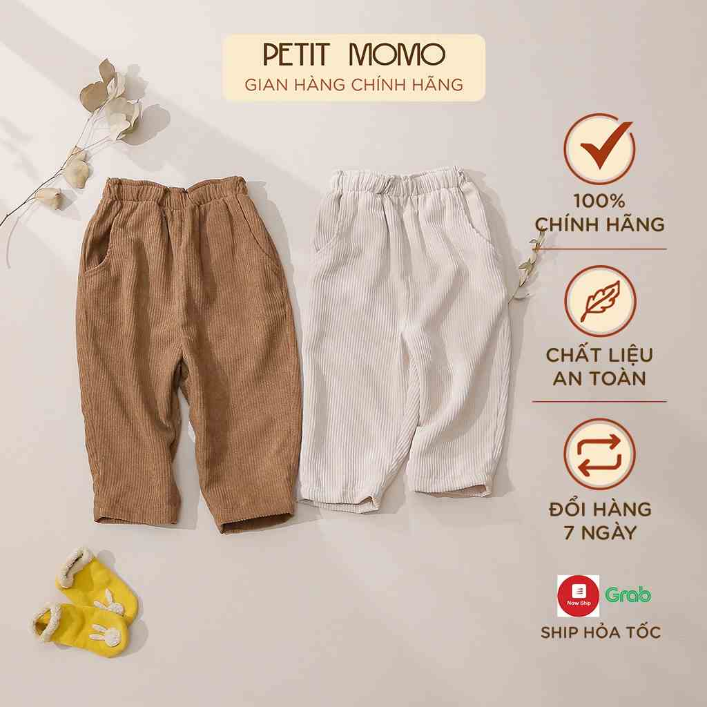 Quần Nhung Tăm Cho Bé PETIT MOMO Ống Rộng Chất Nhung Tăm Dày Dặn Ấm Áp H103