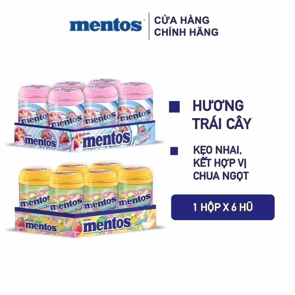 Kẹo Nhai Mentos hương trái cây (Hộp 6 hũ)