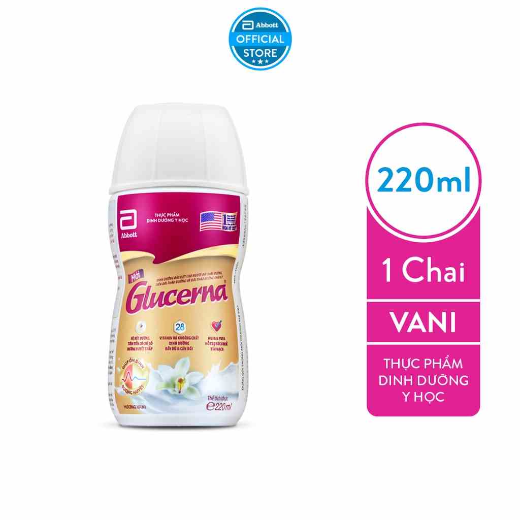 Thùng 30 Sữa nước dành cho người bị tiểu đường Glucerna Abbott 220ml/chai