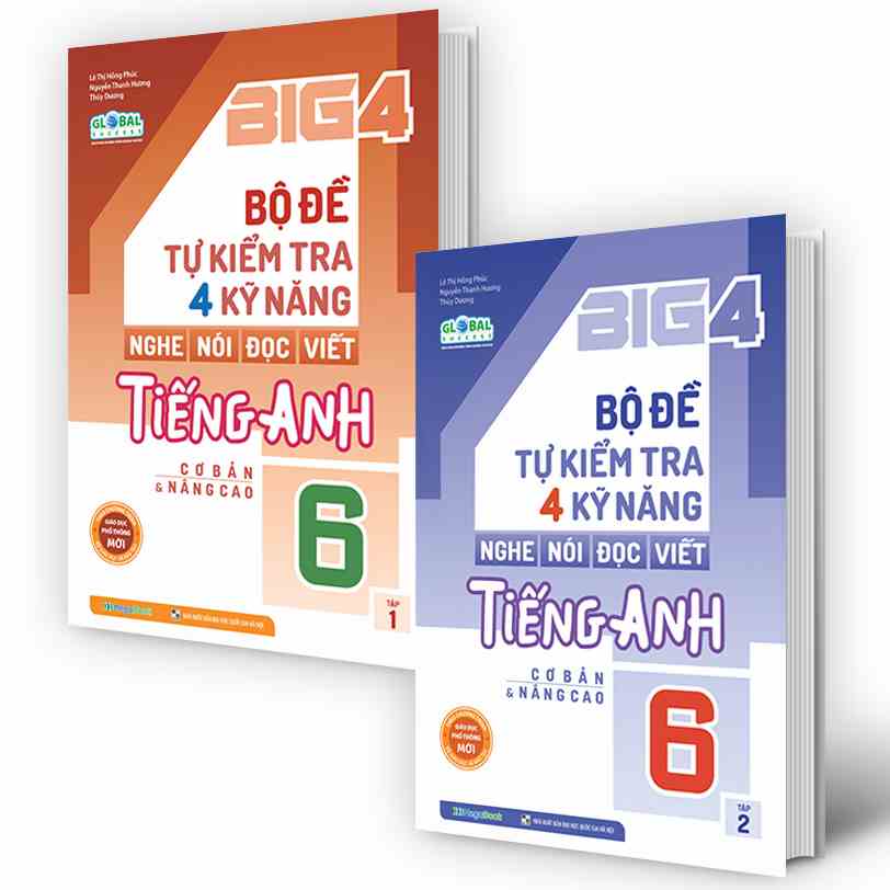 Sách - Combo 2 cuốn Big 4 Bộ Đề Tự Kiểm Tra 4 Kỹ Năng Tiếng Anh Lớp 6 - 2 Tập GLOBAL