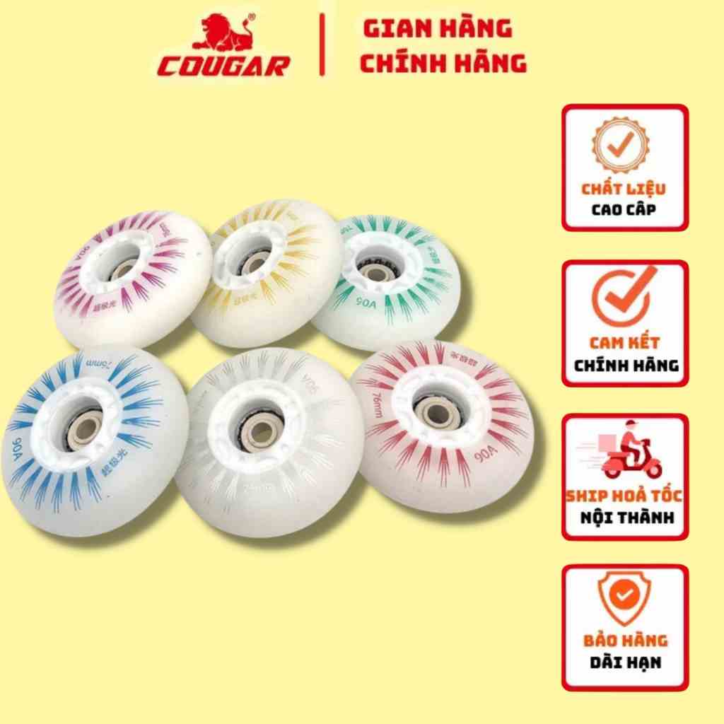 [Mã BMLTB35 giảm đến 35K đơn 99K] Bánh đèn LED Cougar Patin Nhiều Màu, Nhiều Kích Thước Phù Hợp Với Các Loại Giày Patin