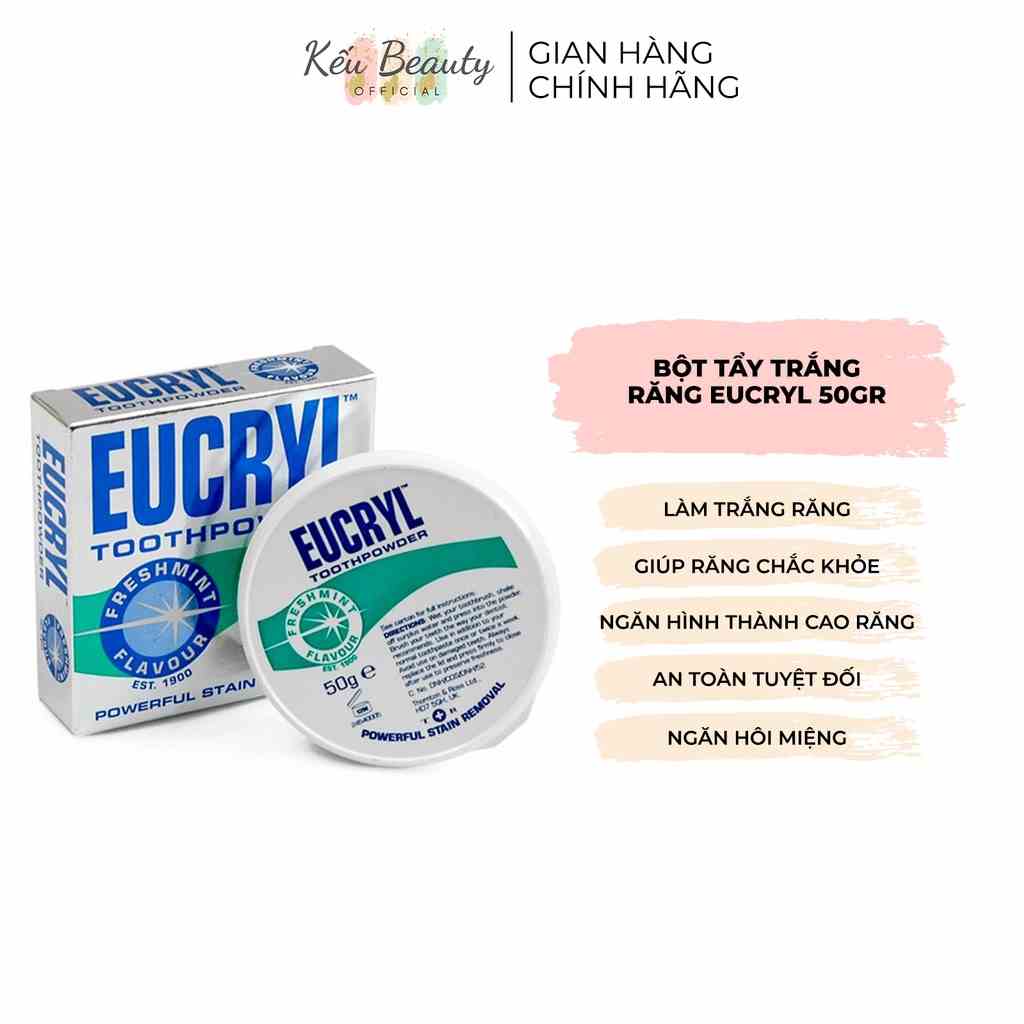 Bột tẩy trắng răng Eucryl Powerful Stain Removal Toothpowder 50g