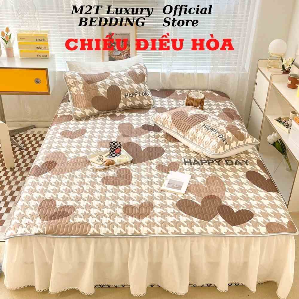 Chiếu điều hòa cao su non 9D M2T BEDDING Luxury vải lụa Tencel mềm mát - Mark Tim chéo