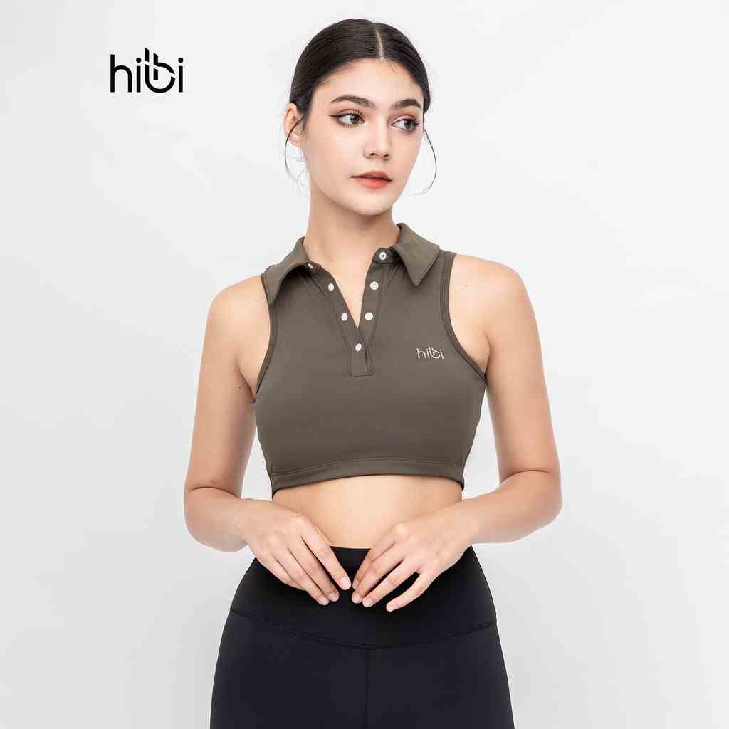 Áo Bra Tập Yoga Gym Hibi Sports BA511 Size Mới, Kiểu Cổ Bẻ Bấm Nút Sát Nách, Kèm Mút Ngực