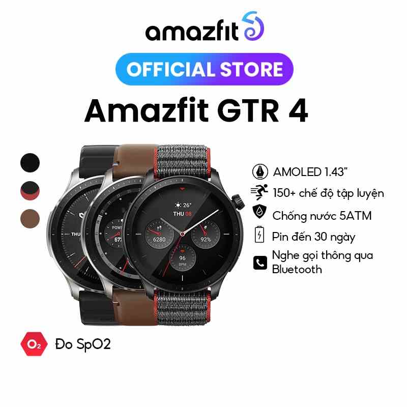 Đồng Hồ Thông Minh Cao Cấp Amazfit GTR 4 - Hàng Chính Hãng - BH 12 Tháng