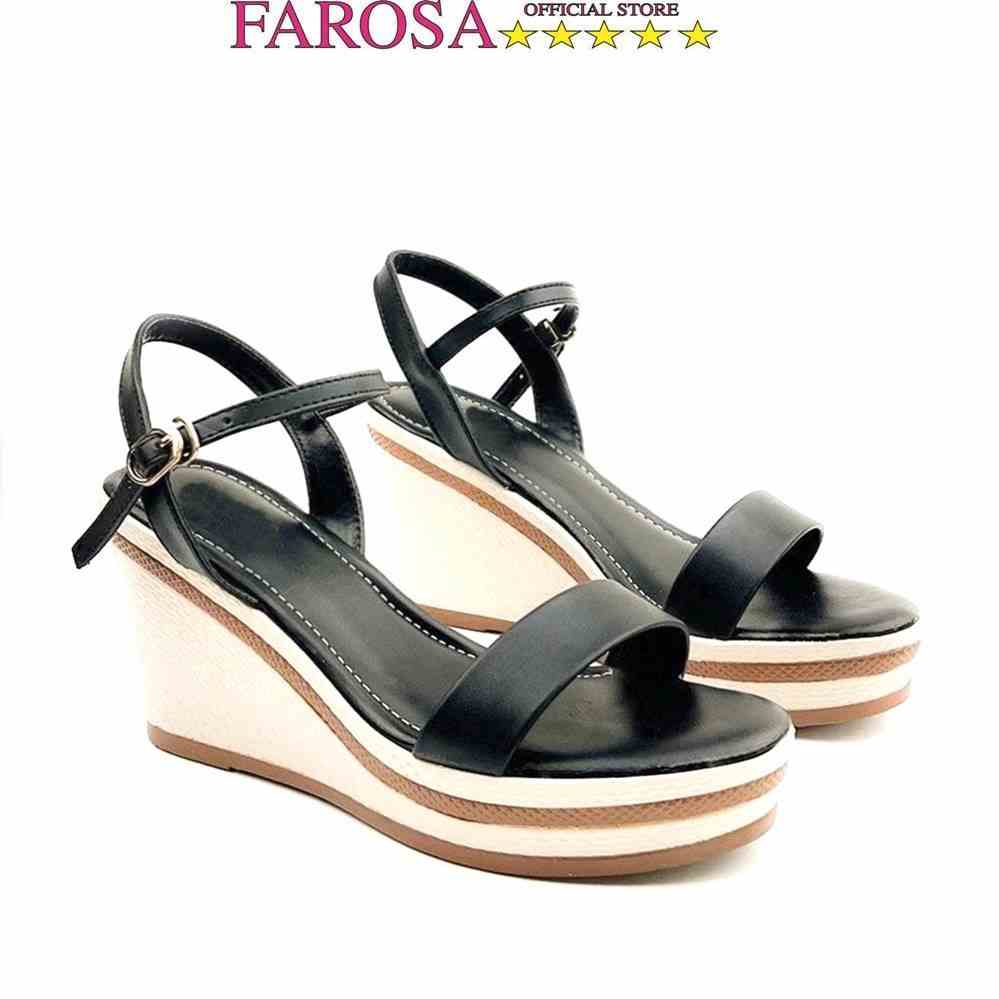 Dép Sandal đế xuồng cao gót 9P quai ngang FAROSA - K78 siệu nhẹ cực xinh