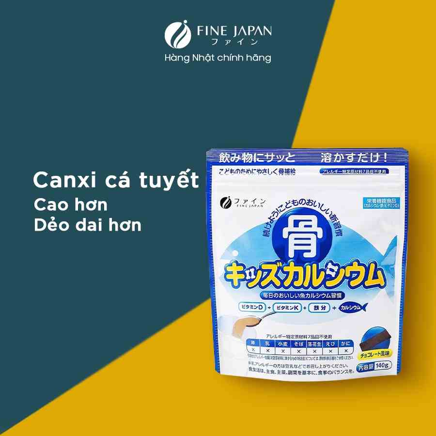 Canxi Cá Tuyết Nhật Bản - Tăng chiều cao cho bé, bổ sung canxi hữu cơ - Fine Japan Bones Calcium for kids 140g