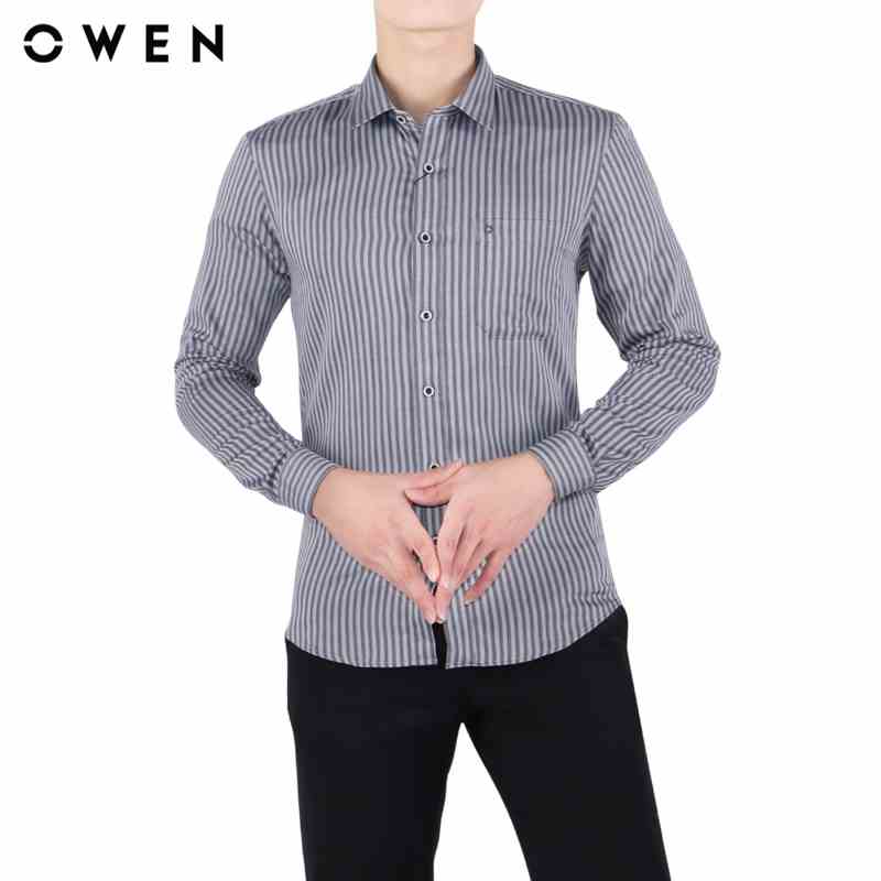 Áo sơ mi Dài tay Owen Bamboo Regular Fit màu Đen - AR61007DT