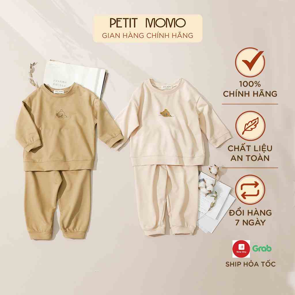 Bộ Quần Áo Nỉ Cho Bé PETIT MOMO Chất Vải Da Cá Dày Dặn Ấm Ấp Phong Cách Hàn Quốc H165