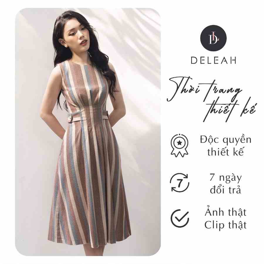 De Leah - Đầm Midi Xòe Đai Eo - Thời trang thiết kế