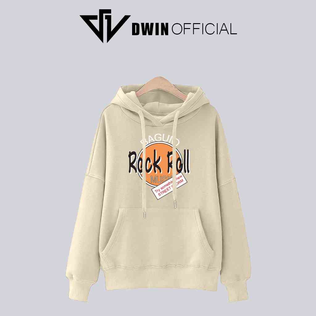 Áo hoodie Rock Roll nỉ unisex DWIN basic nam nữ form rộng oversize local brand SP00064