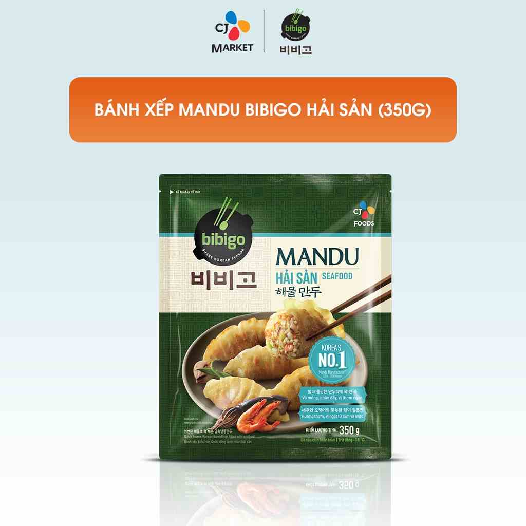 [Mã BMLTB35 giảm đến 35K đơn 99K] [HCM] Bánh xếp Mandu Hàn Quốc - Mandu Bibigo Hải Sản 350g