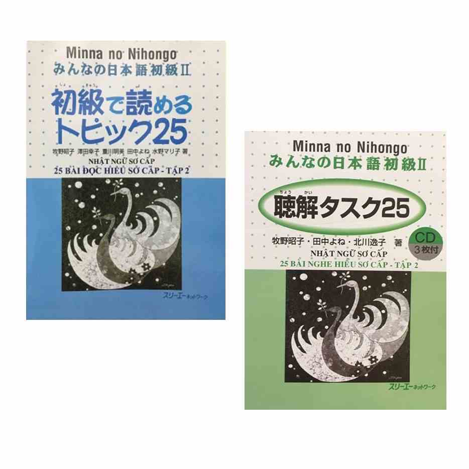 Sách - Combo Minna No Nihongo Sơ Cấp 2 - 25 Bài Đọc Hiểu Và 25 Bài Nghe Hiểu ( Lẻ Tùy Chọn )