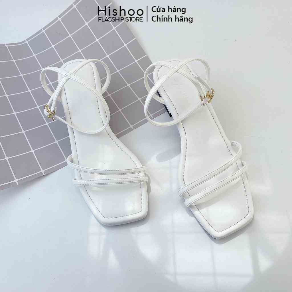 Giày Sandal Nữ Cao 3cm Thời Trang Hishoo Mũi Vuông Dây Mảnh Cao Cấp S143