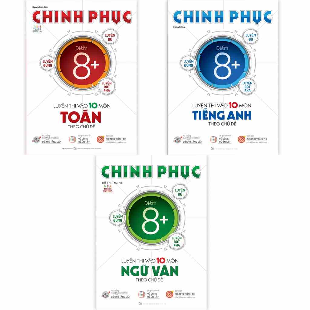 Sách Combo Chinh phục luyện thi vào 10 Toán - Văn - Anh theo chủ đề Lẻ tùy chọn